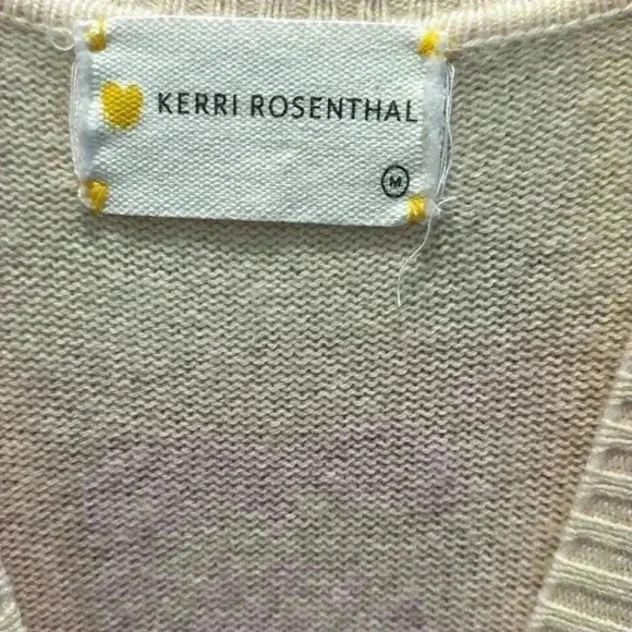 New Kerri Rosenthal Oversized Cardigan, Pink:Cream Size M - Picture 5 of 11